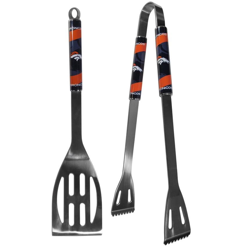 Denver Broncos 2 pc Steel BBQ Tool Set