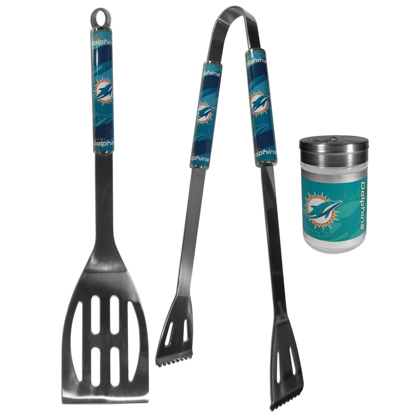Miami Dolphins 2pc BBQ Set with Season Shaker