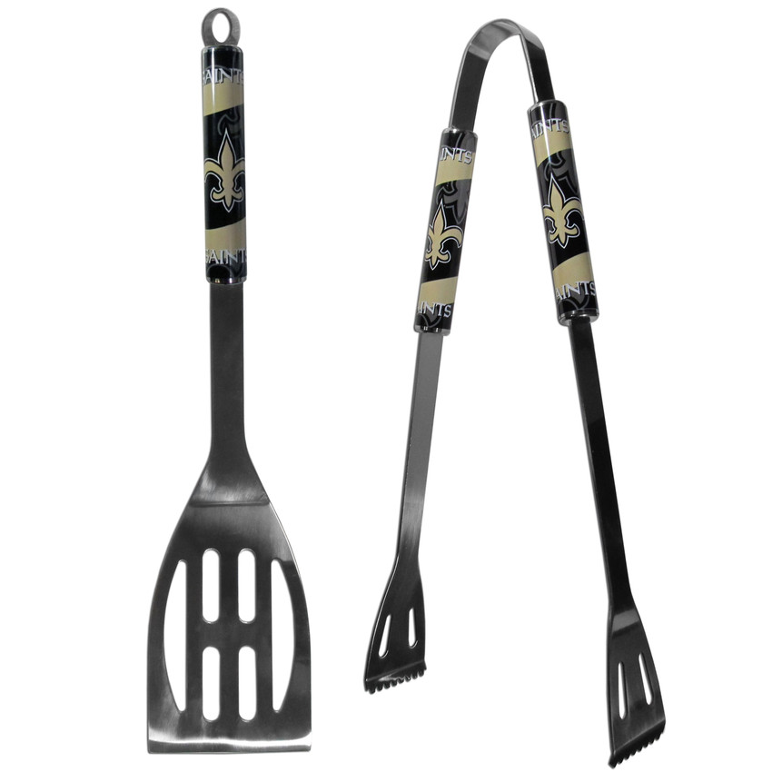New Orleans Saints 2 pc Steel BBQ Tool Set