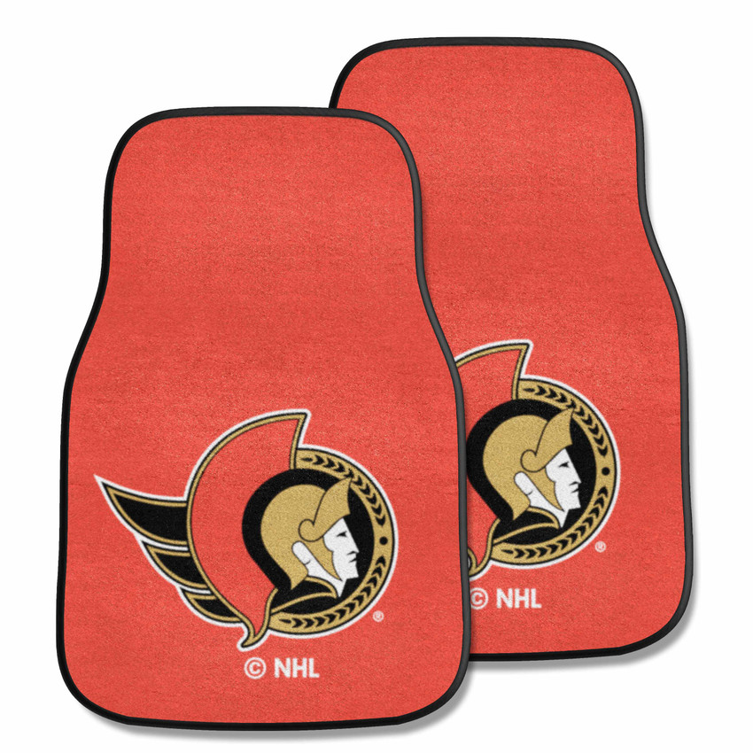 Ottawa Senators Front Carpet Car Mat Set - 2 Pieces Senator Head Primary Logo