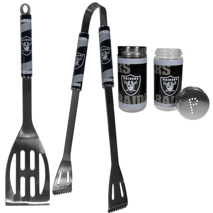 Las Vegas Raiders 2pc BBQ Set with Tailgate Salt & Pepper Shakers