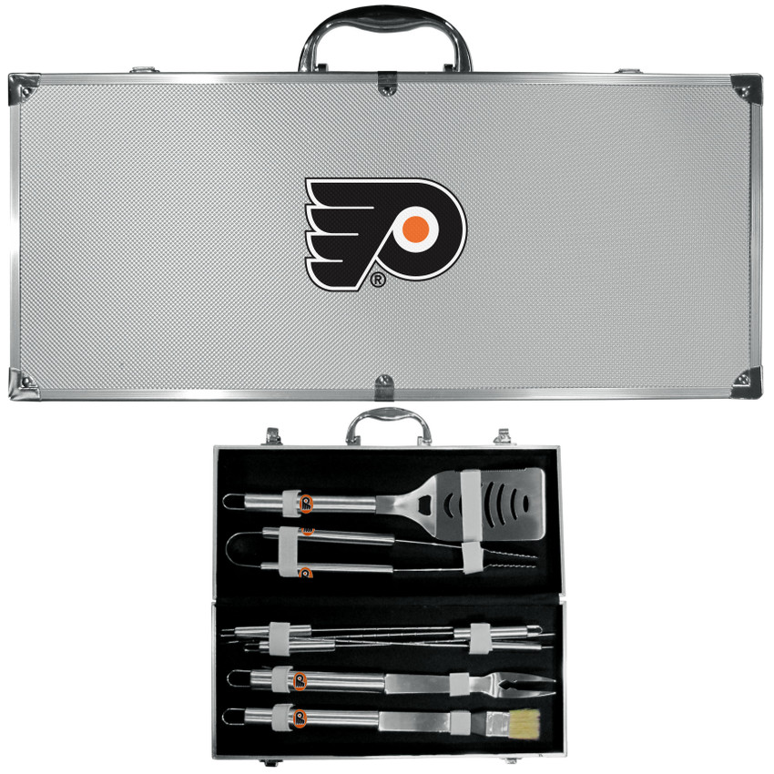 Philadelphia Flyers® 8 pc Stainless Steel BBQ Set w/Metal Case