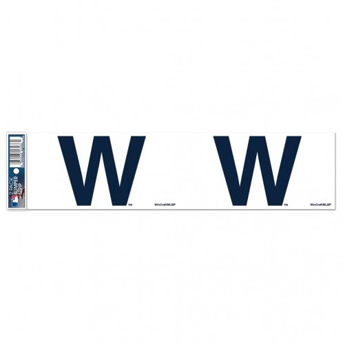 Chicago Cubs Decal 3x12 Bumper Strip Style W Design