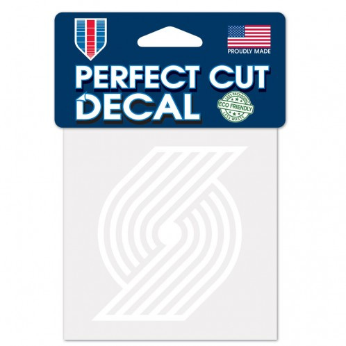 Portland Trail Blazers Decal 4x4 Perfect Cut White