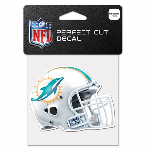 Miami Dolphins Decal 4x4 Perfect Cut Color Helmet Design
