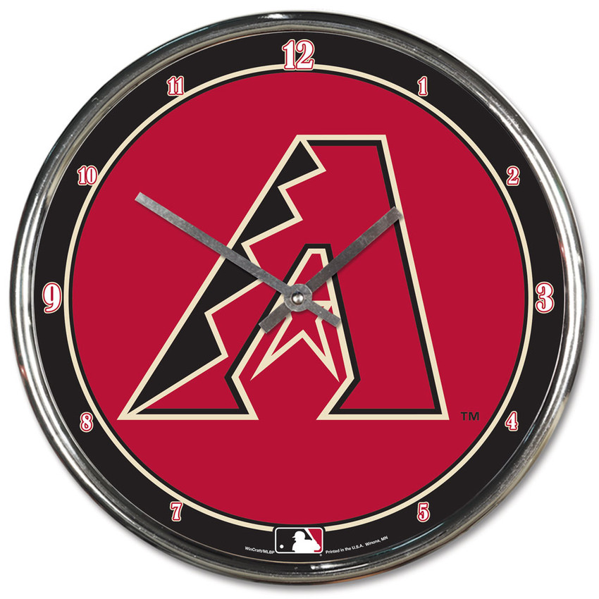 Arizona Diamondbacks Clock Round Wall Style Chrome