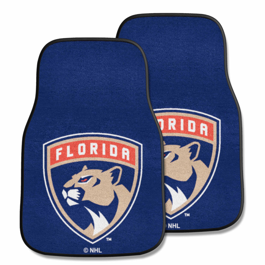 Florida Panthers Front Carpet Car Mat Set - 2 Pieces Panther Shield Primary Logo