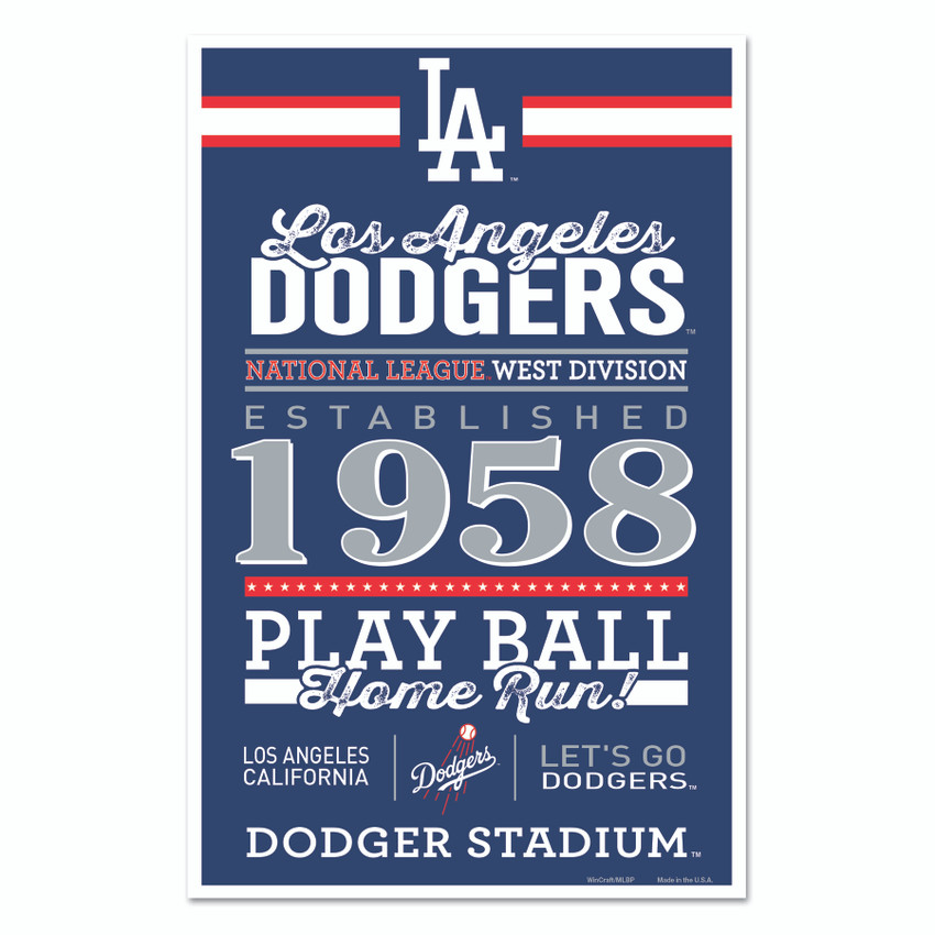 Los Angeles Dodgers Sign 11x17 Wood Established Design