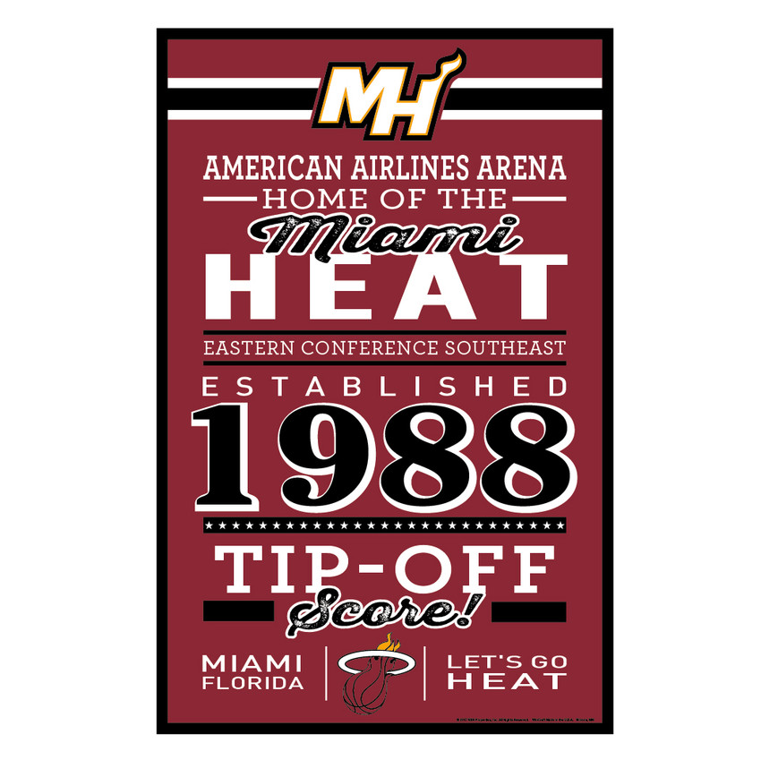 Miami Heat Sign 11x17 Wood Established Design