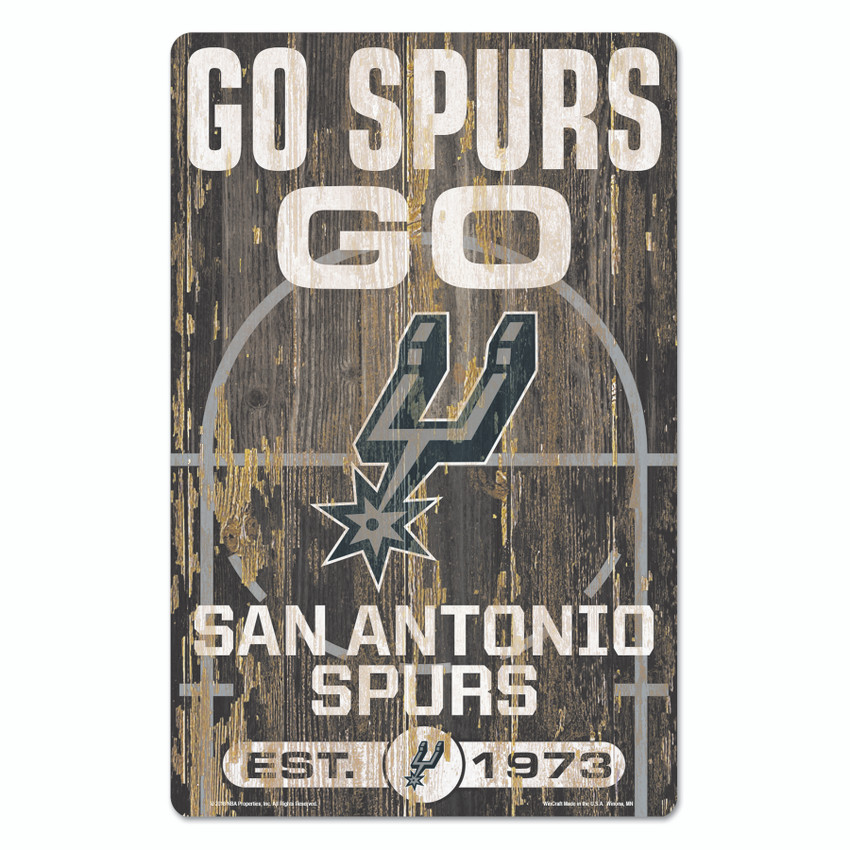 San Antonio Spurs Sign 11x17 Wood Slogan Design