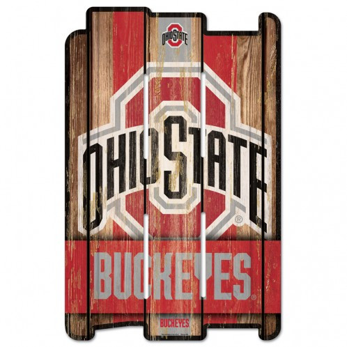 Ohio State Buckeyes Sign 11x17 Wood Fence Style