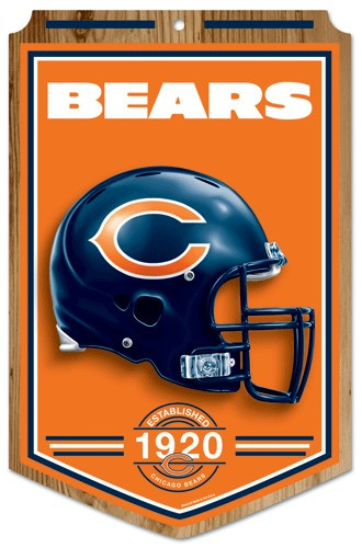 Chicago Bears Sign 11x17 Wood Established