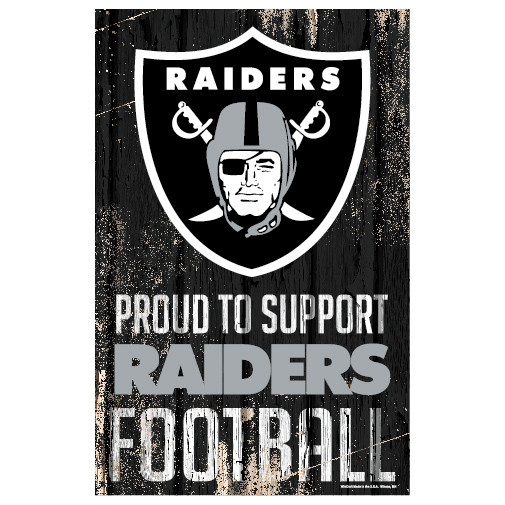 Las Vegas Raiders Sign 11x17 Wood Proud to Support Design