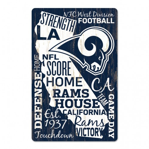Los Angeles Rams Sign 11x17 Wood Wordage Design