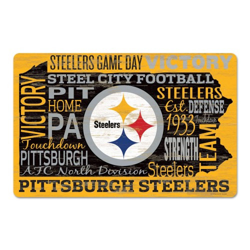 Pittsburgh Steelers Sign 11x17 Wood Wordage Design