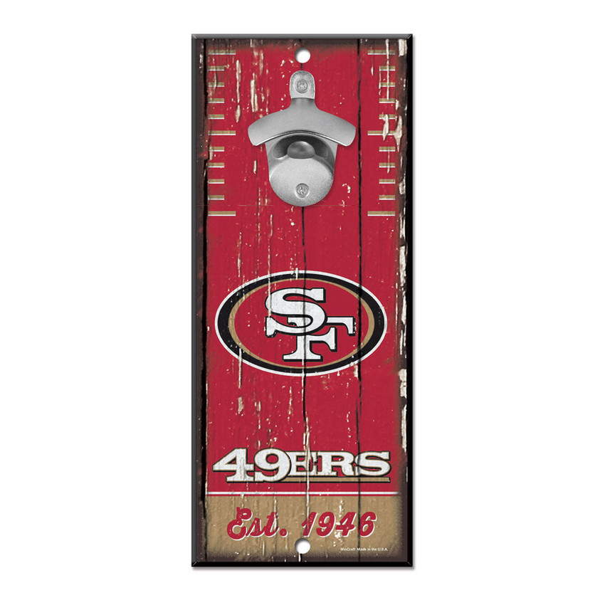 San Francisco 49ers Sign Wood 5x11 Bottle Opener