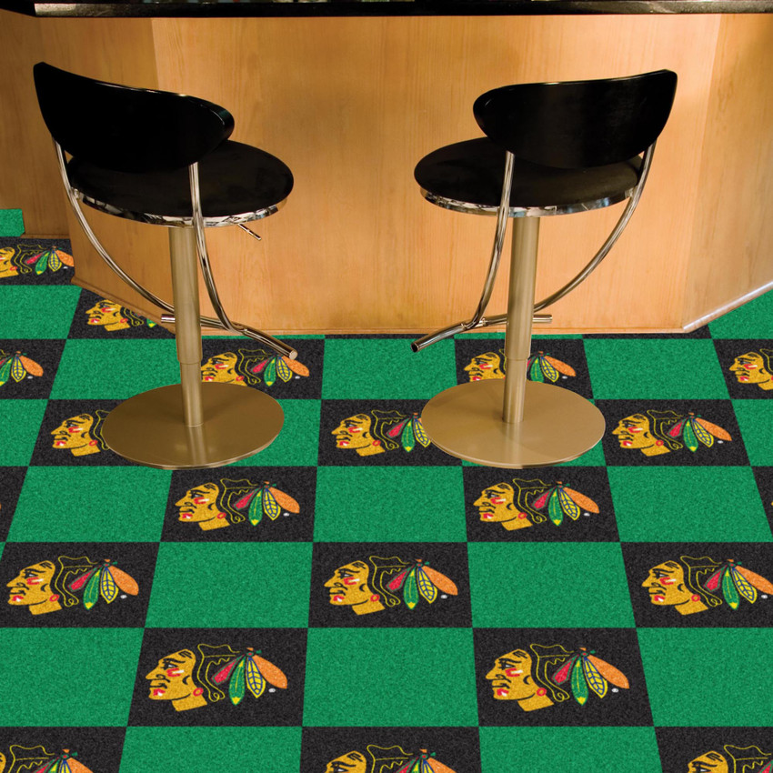 NHL - Chicago Blackhawks Team Carpet Tiles 18"x18" tiles