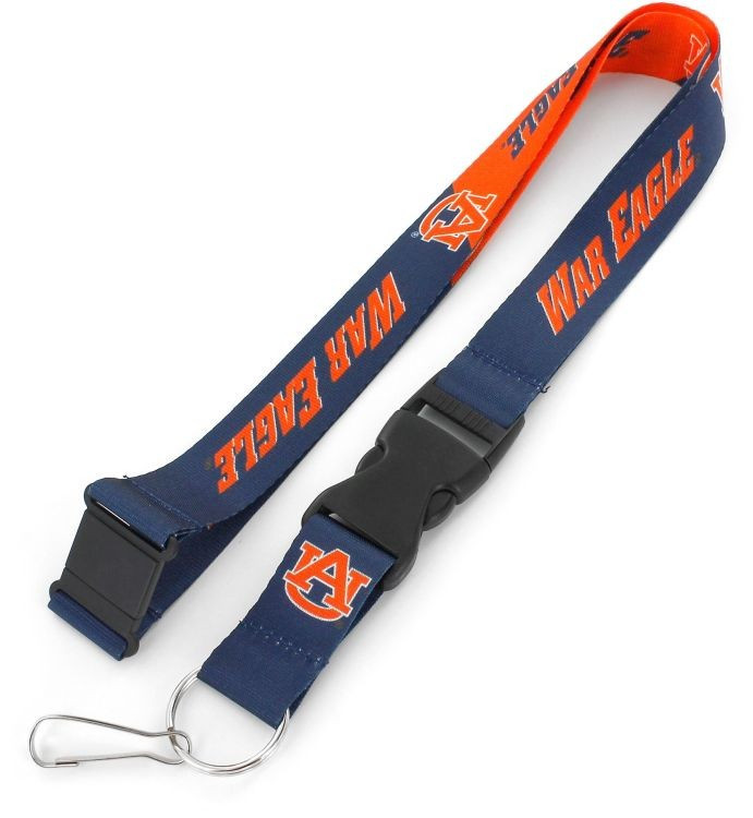 Auburn Tigers Lanyard Keychain ID Holder NCAA Fan Accessory Breakaway Style Slogan Design