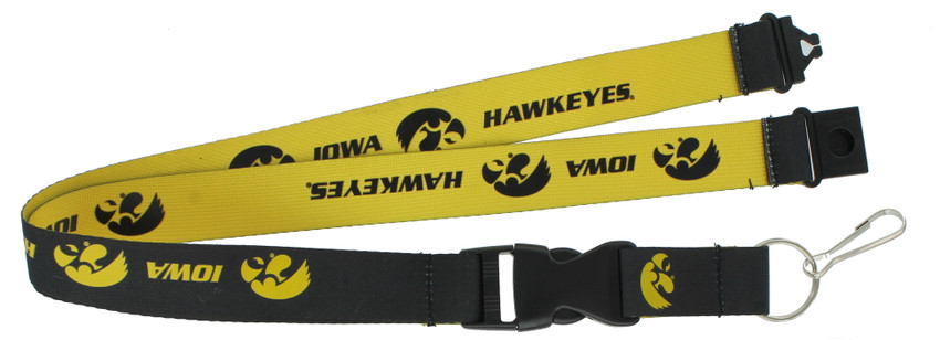 Iowa Hawkeyes Lanyard Keychain ID Holder NCAA Fan Accessory Reversible