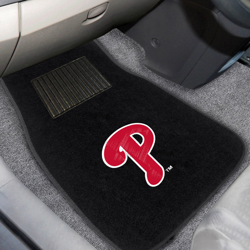 MLB - Philadelphia Phillies 2-pc Embroidered Car Mat Set 17"x25.5"