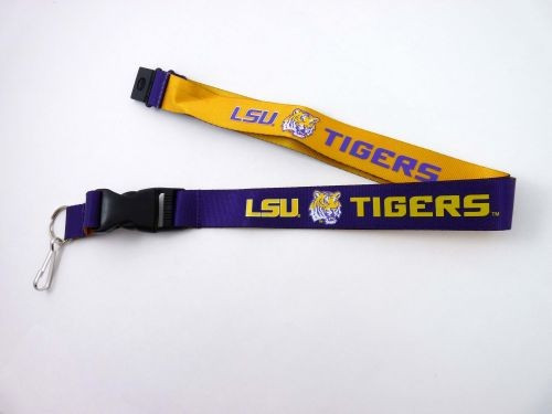 LSU Tigers Lanyard Keychain ID Holder NCAA Fan Accessory Reversible
