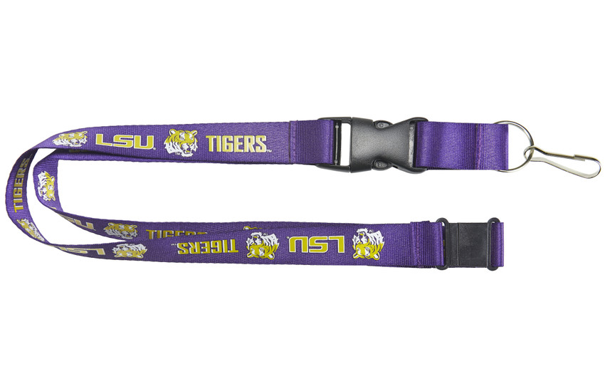 LSU Tigers Lanyard Keychain ID Holder NCAA Fan Accessory Purple