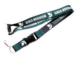 Michigan State Spartans Lanyard Keychain ID Holder NCAA Fan Accessory Reversible