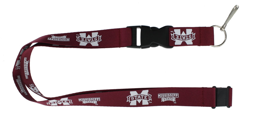 Mississippi State Bulldogs Lanyard Keychain ID Holder NCAA Fan Accessory Maroon