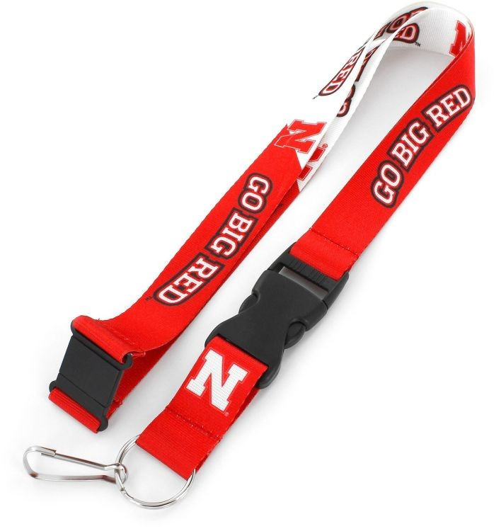 Nebraska Cornhuskers Lanyard Keychain ID Holder NCAA Fan Accessory Breakaway Style Slogan Design