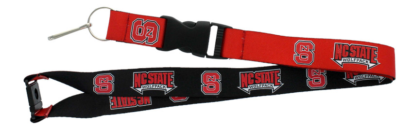 North Carolina State Wolfpack Lanyard Keychain ID Holder NCAA Fan Accessory - Reversible