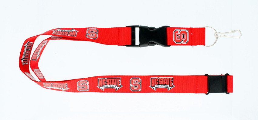 North Carolina State Wolfpack Lanyard Keychain ID Holder NCAA Fan Accessory - Red