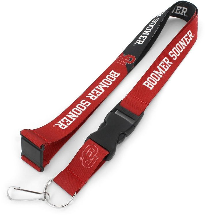Oklahoma Sooners Lanyard Keychain ID Holder NCAA Fan Accessory Breakaway Style Slogan Design