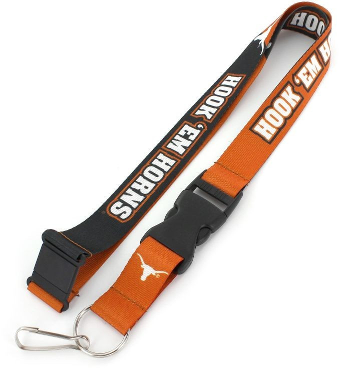 Texas Longhorns Lanyard Keychain ID Holder NCAA Fan Accessory Breakaway Style Slogan Design