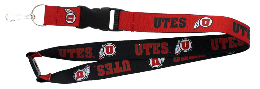 Utah Utes Lanyard Keychain ID Holder NCAA Fan Accessory - Reversible