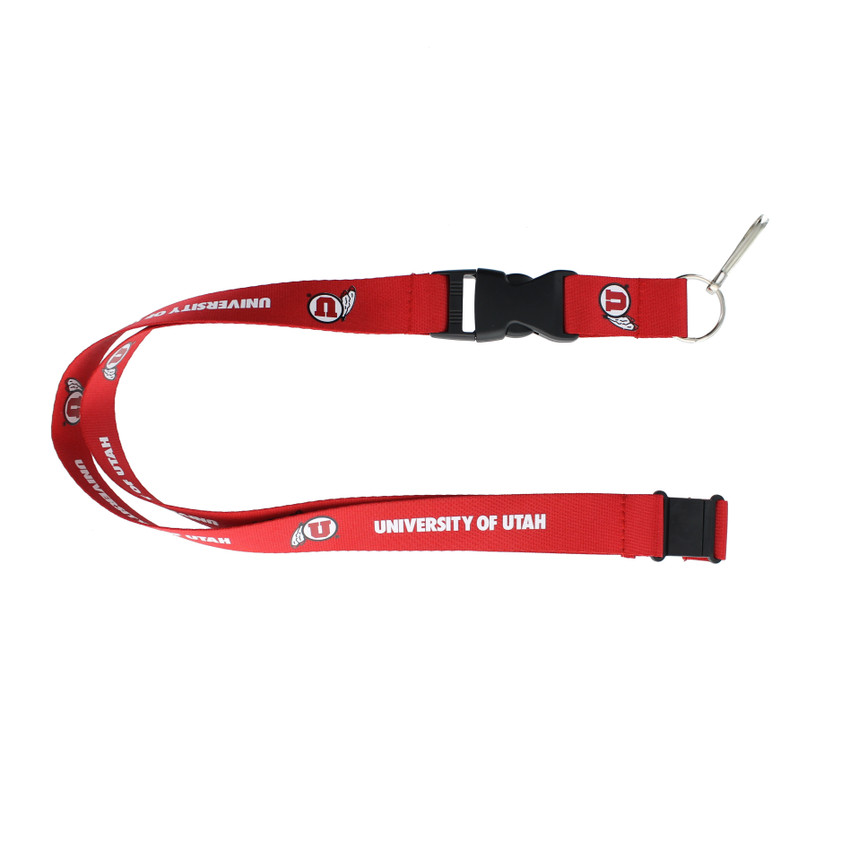 Utah Utes Lanyard Keychain ID Holder NCAA Fan Accessory - Red