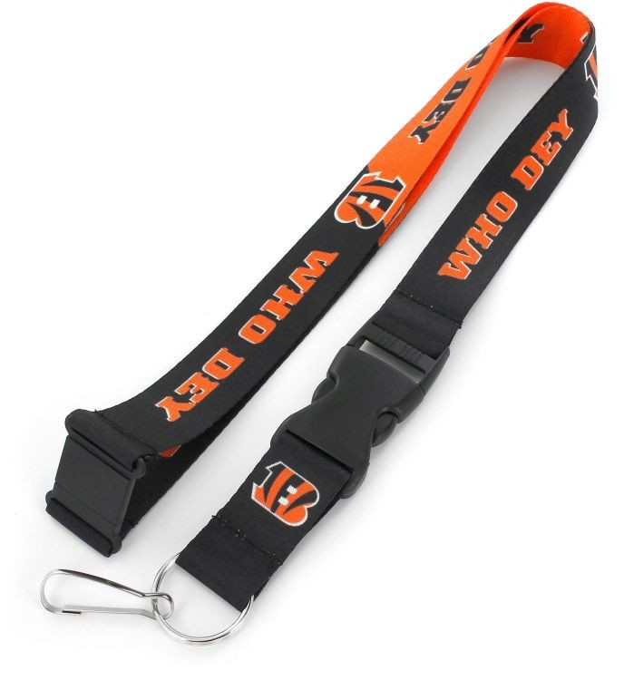 Cincinnati Bengals Lanyard Keychain ID Holder NFL Fan Accessory Breakaway Style Slogan Design