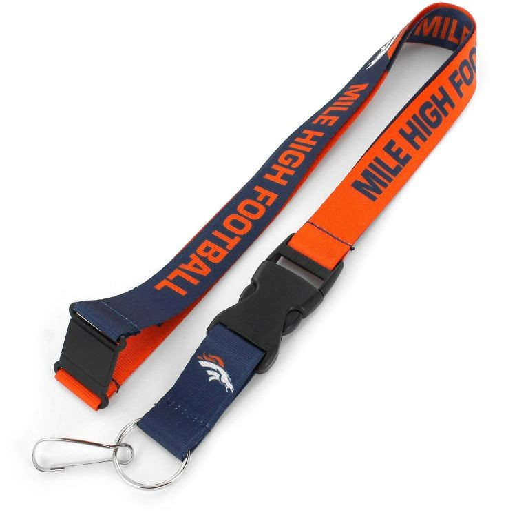 Denver Broncos Lanyard Keychain ID Holder NFL Fan Accessory Breakaway Style Slogan Design