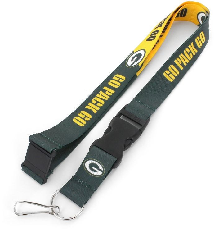 Green Bay Packers Lanyard Keychain ID Holder NFL Fan Accessory Breakaway Style Slogan Design