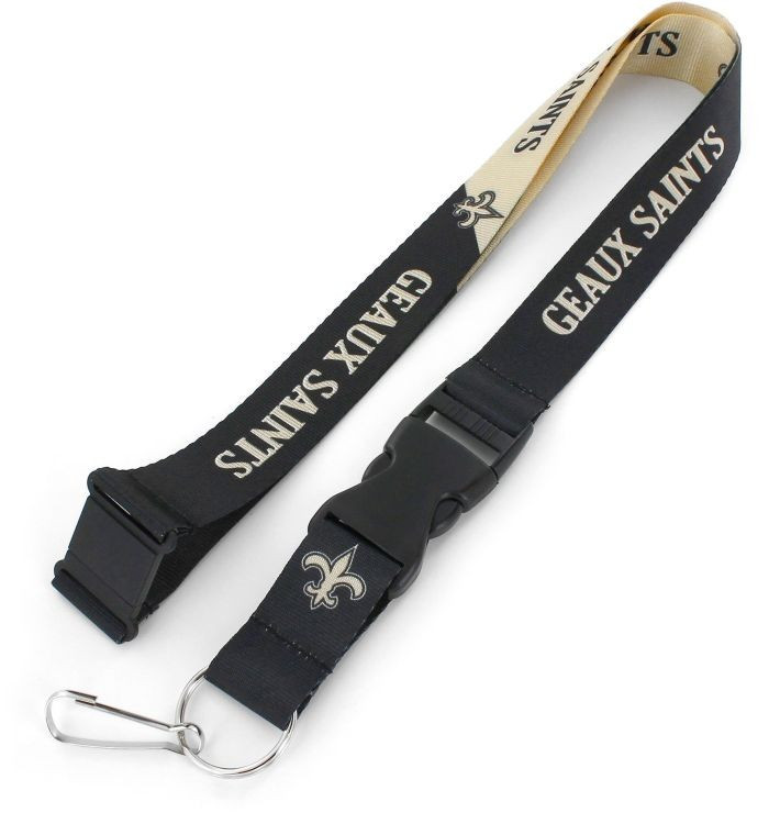 New Orleans Saints Lanyard Keychain ID Holder NFL Fan Accessory Breakaway Style Slogan Design