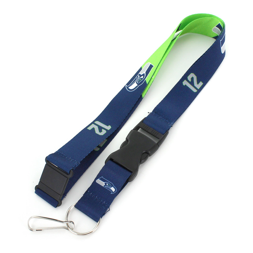 Seattle Seahawks Lanyard Keychain ID Holder NFL Fan Accessory Breakaway Style Slogan Design