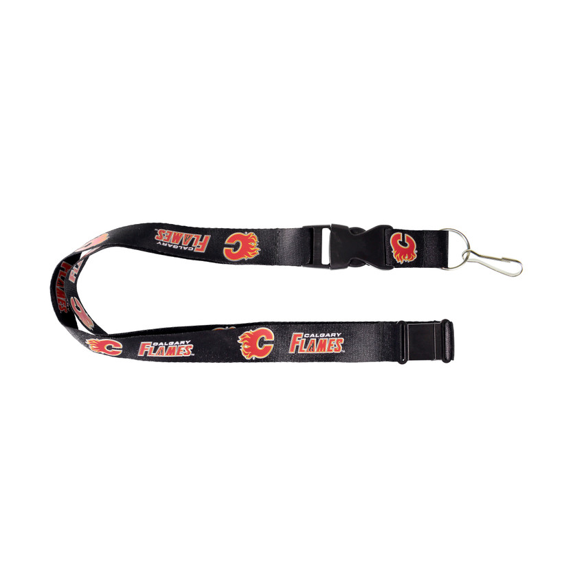 Calgary Flames Lanyard Keychain ID Holder NHL Fan Accessory Black