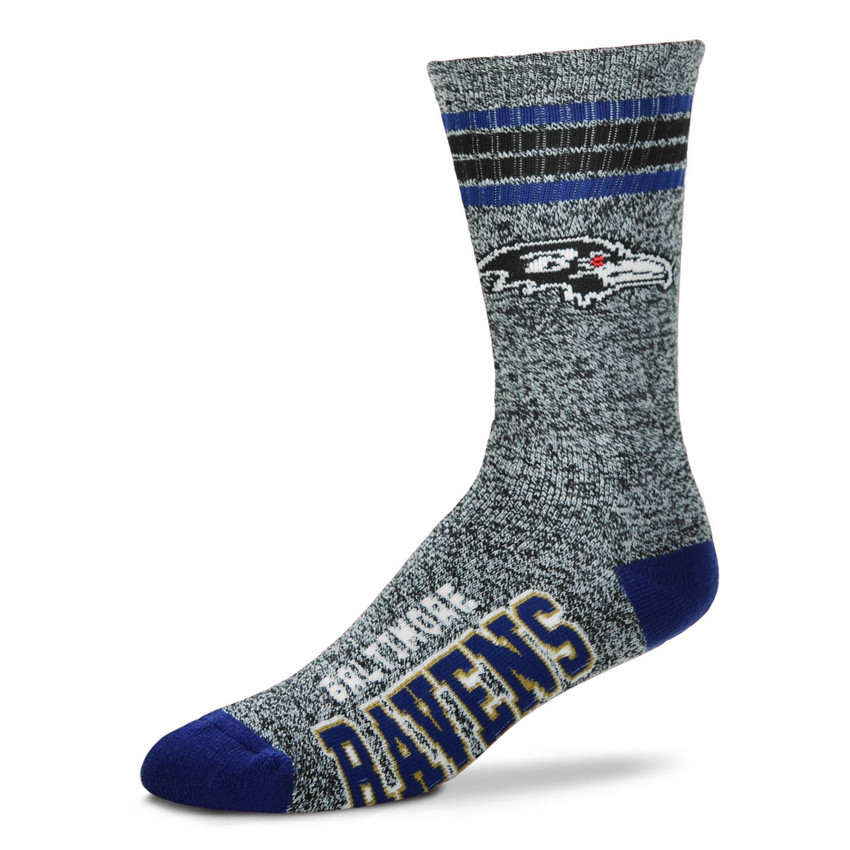 Baltimore Ravens Marbled 4 Stripe Deuce Socks Pair