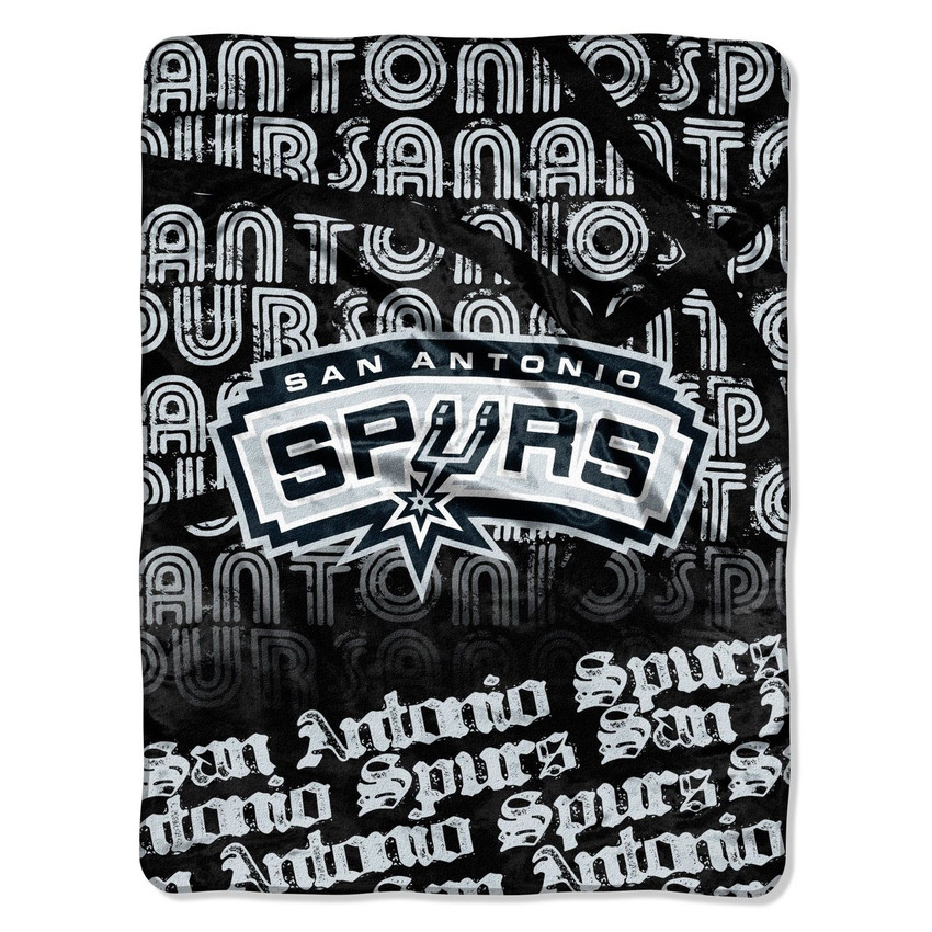 San Antonio Spurs Blanket 46x60 Micro Raschel Redux Design Rolled