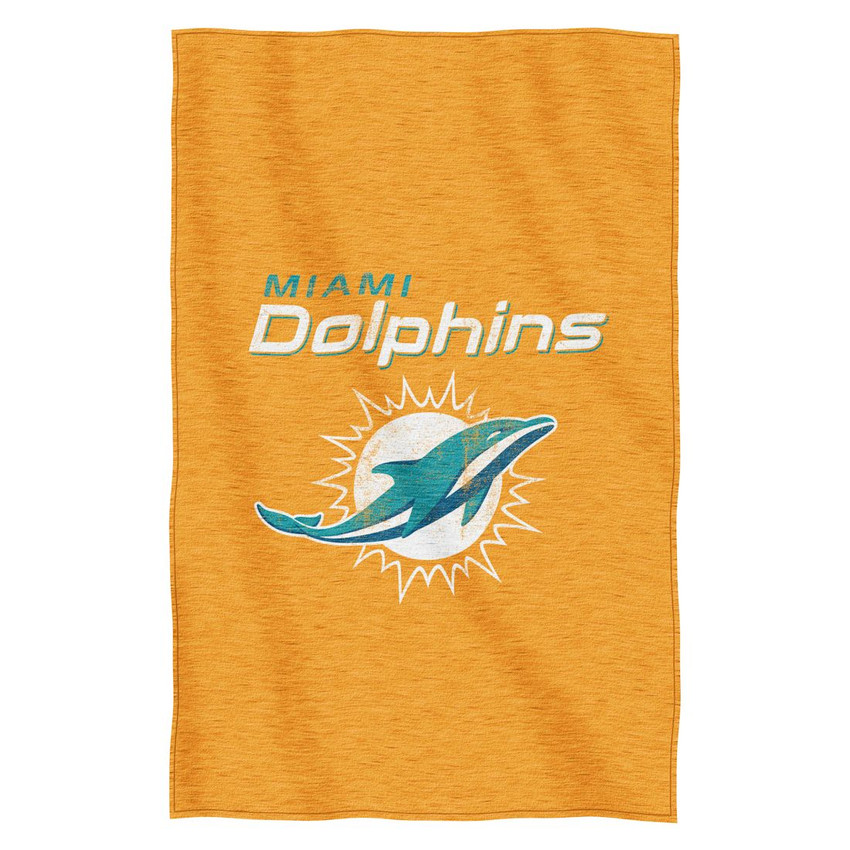 Miami Dolphins Blanket 54x84 Sweatshirt Script Design