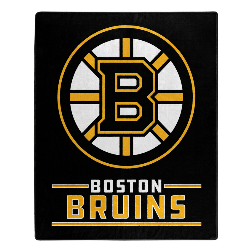 Boston Bruins Blanket 50x60 Raschel Interference Design