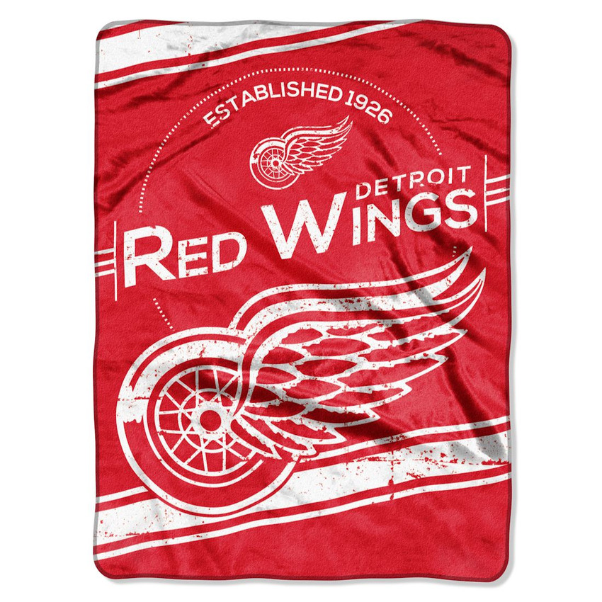 Detroit Red Wings Blanket 60x80 Raschel Stamp Design
