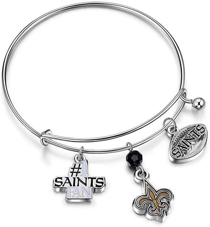 New Orleans Saints 3 Charm Logo Bracelet