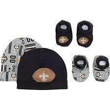 New Orleans Saints Baby 4 Piece Cap and Bootie Set