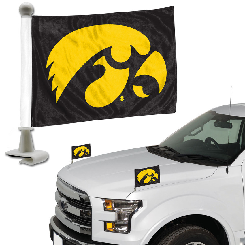 Iowa Hawkeyes Ambassador Flags "Hawkeye" Primary Logo 4 in. x 6 in. Set of 2