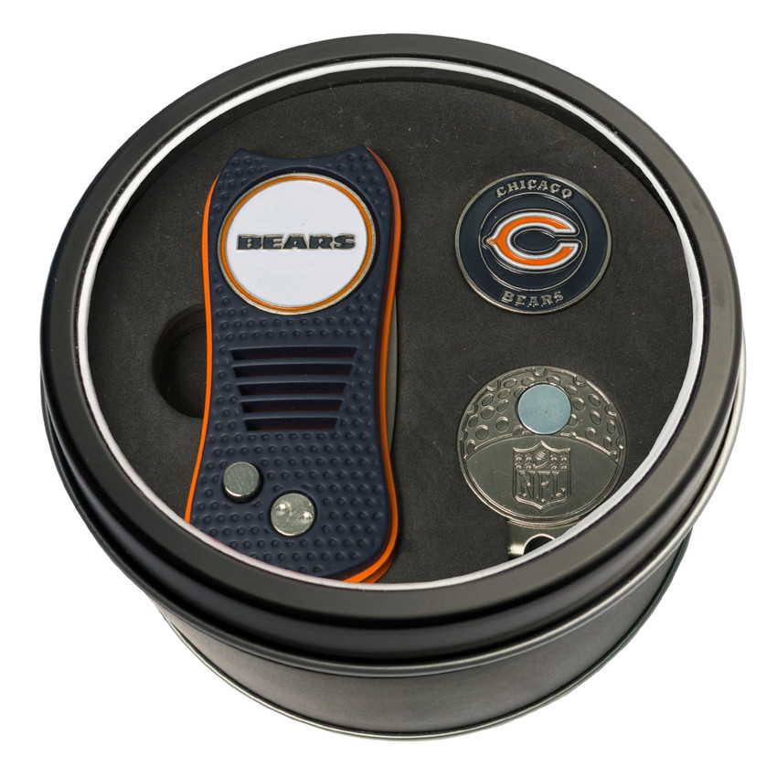 Chicago Bears Tin Gift Set with Switchfix Divot Tool, Cap Clip, and Ball Marker